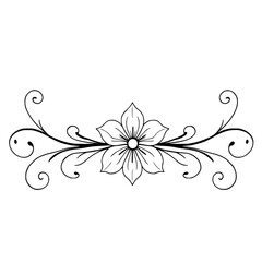 Floral Flourish: Elegant Line Art Flower Design