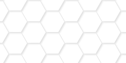 White Hexagonal Background. Luxury White Pattern.  Futuristic abstract honeycomb mosaic white...