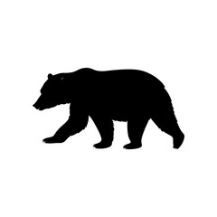 Fototapeta premium Grizzly bear or polar bear silhouette flat vector icon for animal wildlife apps and websites