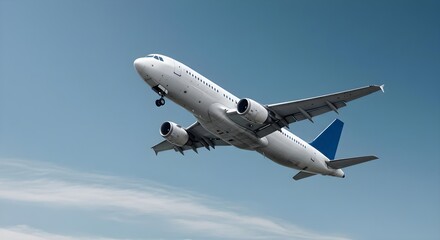 Obraz premium Airplane, Plane, Aircraft, Airplane Taking Off Against Clear Blue Sky