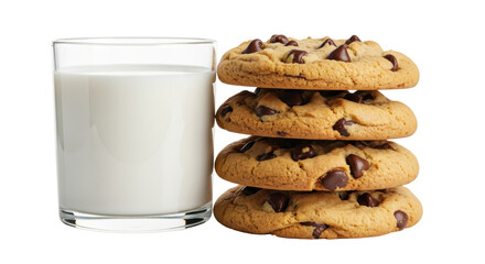 Isolated Cookies and Milk
