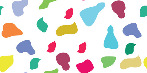 Colorful seamless pattern with artistic paint splashes and blot shapes in a romantic decorative design perfect for Valentine's backgrounds or creative love-themed artwork