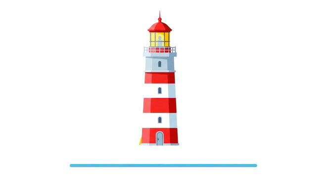 Isolated cartoon lighthouse