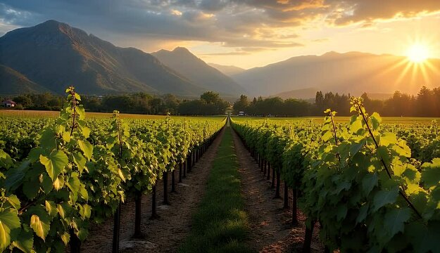 High Altitude Viticulture in the Andean Foothills: A Scenic Malbec Cultivation Landscape in South America 