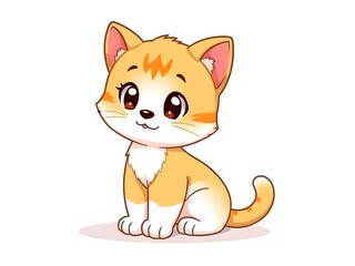 Obraz premium cute and adorable kitten sitting sweetly