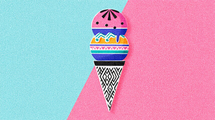 Ice cream illustration pattern