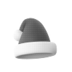 Retro halftone Santa hat vector illustration, perfect for festive holiday designs, Christmas decorations, and seasonal greetings. Vintage style, dotted pattern, holiday cheer.