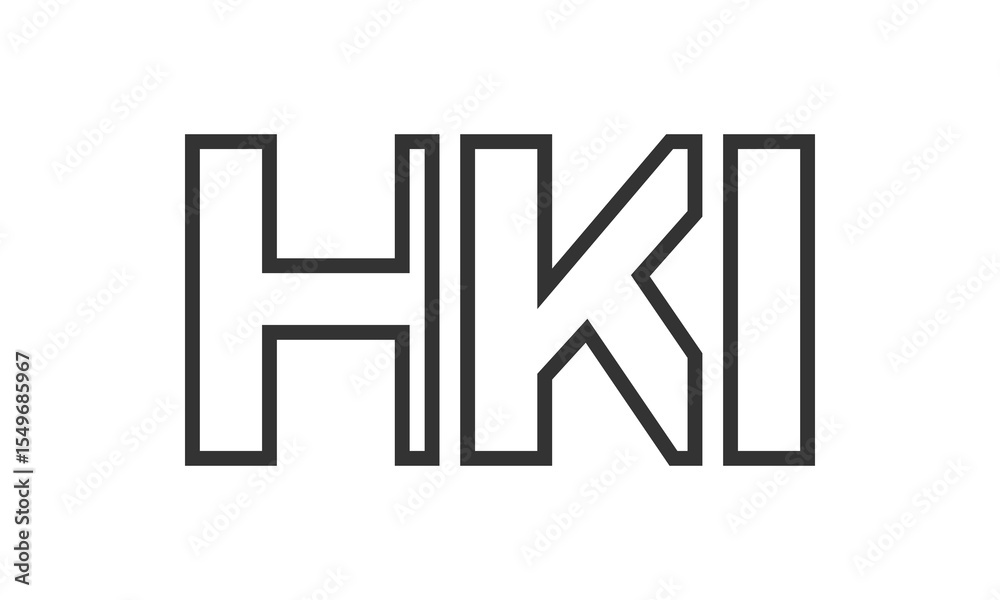 Fototapete hki logo design template with strong and modern bold text. initial based vector logotype featuring s