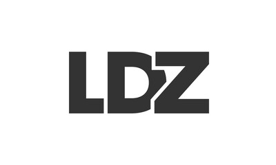 LDZ logo design template with strong and modern bold text. Initial based vector logotype featuring simple and minimal typography. Trendy company identity.