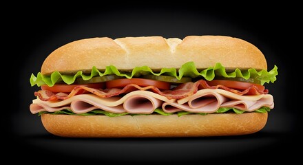 Club sandwich, Sandwich, Sub, Delicious Club Sandwich on a Roll