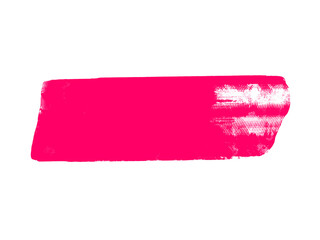 Abstract vibrant pink brushstroke with textured details against a black background