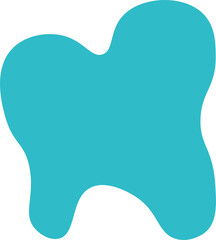 Vector illustration of a single blue tooth shape against a black background