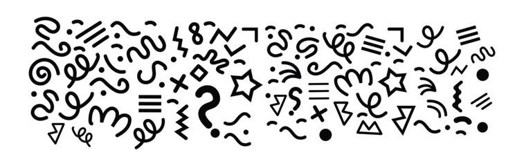  abstract geometric shapes, Memphis style pattern design for banner, card and flyer background. modern and Creative vector illustration.