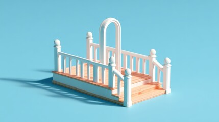 3D Rendered Minimalist Staircase with Archway