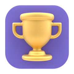 Cup App 3d render icon in cartoon plastic style minimal isolated on transparent white background	
