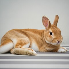 Fototapeta premium Innocent Bunny with Alert Eyes, Capturing Hearts Worldwide