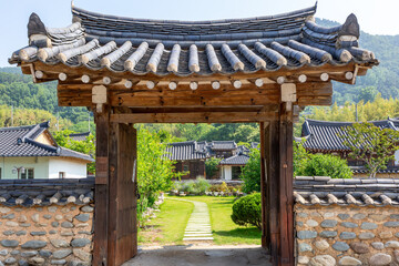 Traditional Korean Architectural Style Hanok Housing Landscape
