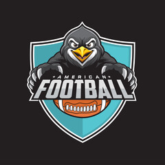 american football club logo penguin vcetor illustration design
