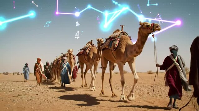  Desert nomads navigating by virtual constellations
