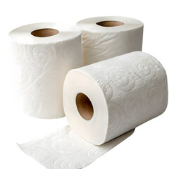 Three Rolls of Paper Towels isolated on transparent baackground