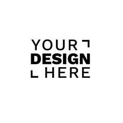 Modern badge design featuring the phrase your design here in a bold and minimal style.