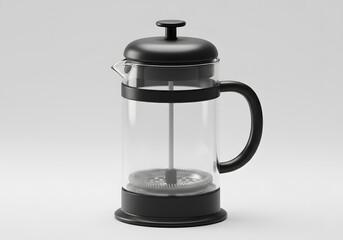 Empty French press coffee maker