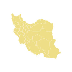 Iran Map Detailed Yellow Vector