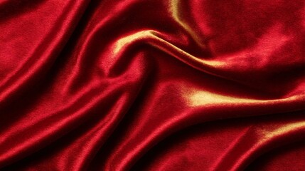 Obraz premium luxury red velvet texture with golden highlights, dramatic opulence background