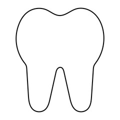 White tooth vector hand drawn line icon.