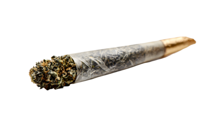 A rolled up cigarette with a gold tip
