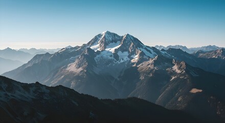Fototapeta premium Mountain, Mountains, Peak, Majestic Mountain Peak at Sunrise