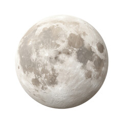 Naklejka premium Full Moon Illuminating Night Sky with Beautiful Craters and Texture Details for Astrophotography or Space Themes Transparent background or PNG