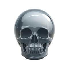 Obraz premium Realistic Glossy Skull with Polished Surface for Creative and Artistic Uses in Various Projects Transparent background or PNG