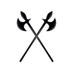 Silhouette of crossed battle axes