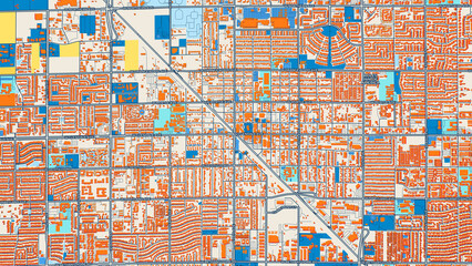 Colorful Glendale Street Map with Labels and Buildings