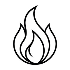Burning flame outline vector. Flat fire icon for Safety.