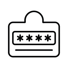 Fototapeta premium Secure password vector icon. Key & Lock outline illustration.