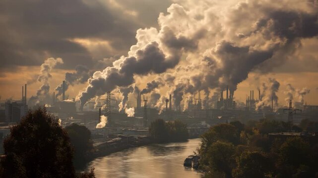 Heavy Smoke Emissions from Manufacturing Zone
