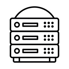 Network live server line icon. Server Room & Technology vector art.