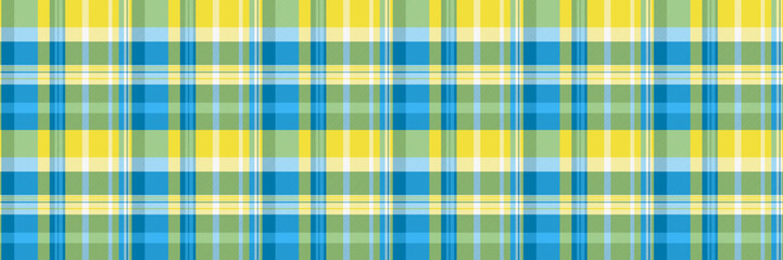 Magazine background plaid check, comfortable pattern tartan seamless. Kilt textile fabric texture vector in cyan and yellow colors.