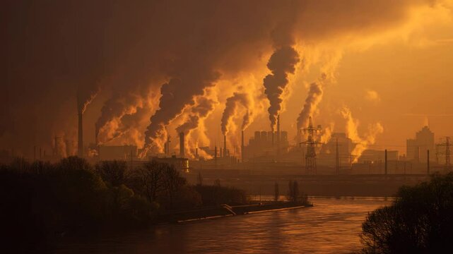 Industrial Air Pollution Crisis in Urban Area
