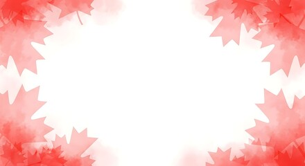 Obraz premium Serene Watercolor Maple Leaf Border: A Soft, Elegant Design for Canada Day or Autumn Celebrations