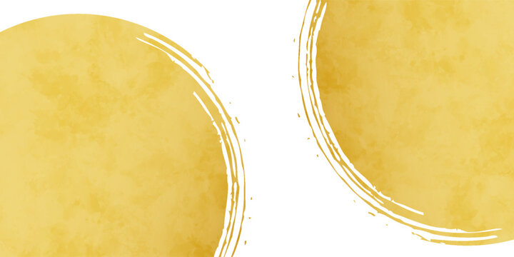 Japanese-style vector illustration of lines and gold leaf written with a brush (background)