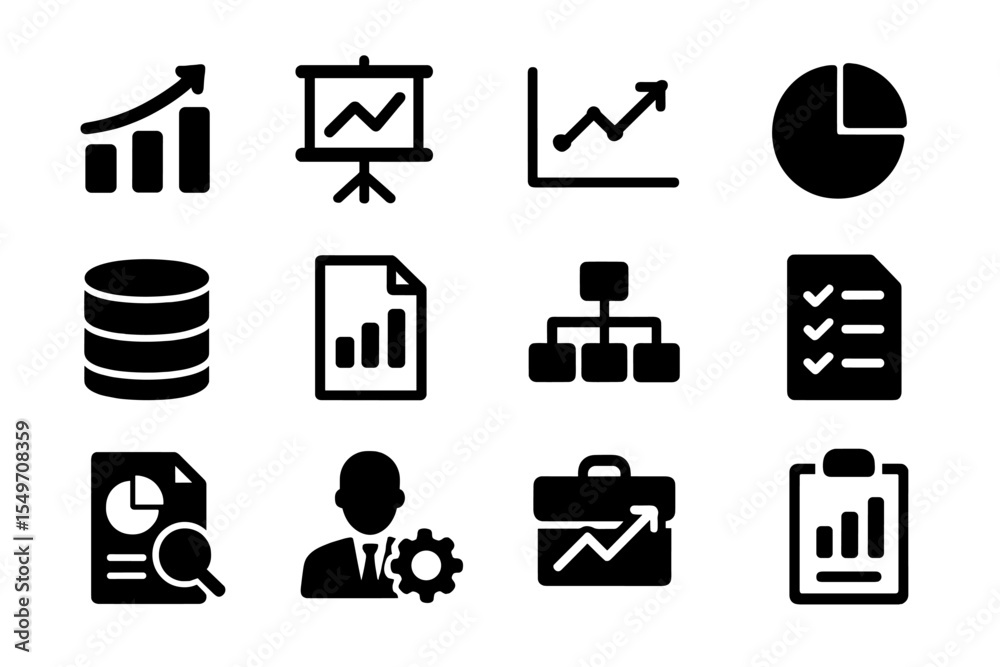 Aufkleber Business analytics and data visualization tools in a modern office setting during daytime