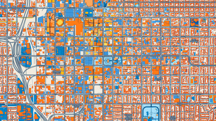 Colorful Salt Lake City Street Map with Labels and Buildings