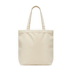 Beige canvas tote bag isolated on transparent background