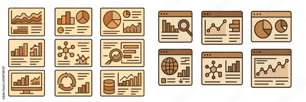 Fototapete Visual representations of data analytics tools highlighting various charts and graphs for effective decision making
