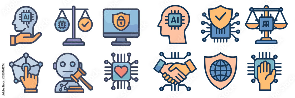 Poster Visual representation of artificial intelligence concepts and ethical considerations in technology
