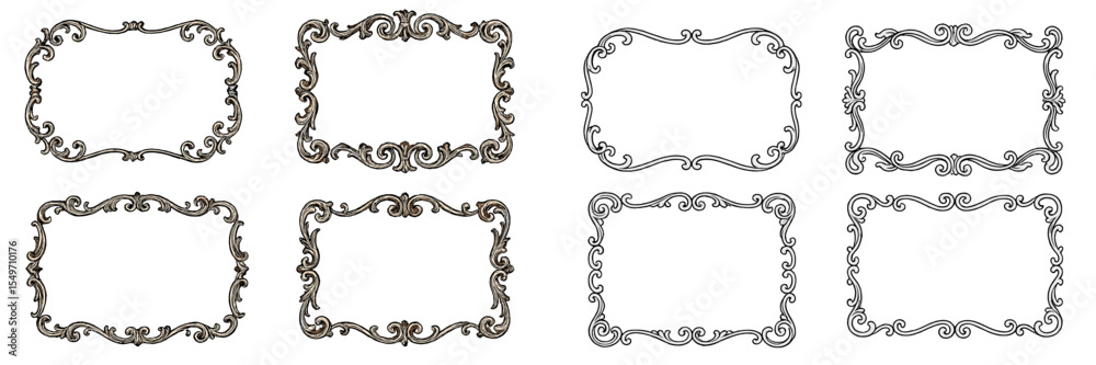 Poster decorative vintage frames collection suitable for various artistic projects and design needs