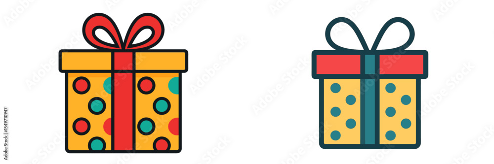 Poster colorful gift boxes with bows on white background showcasing cheerful design suitable for various oc